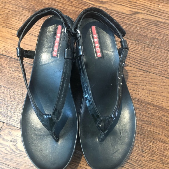 Authentic Prada wedge sandals - Picture 2 of 4
